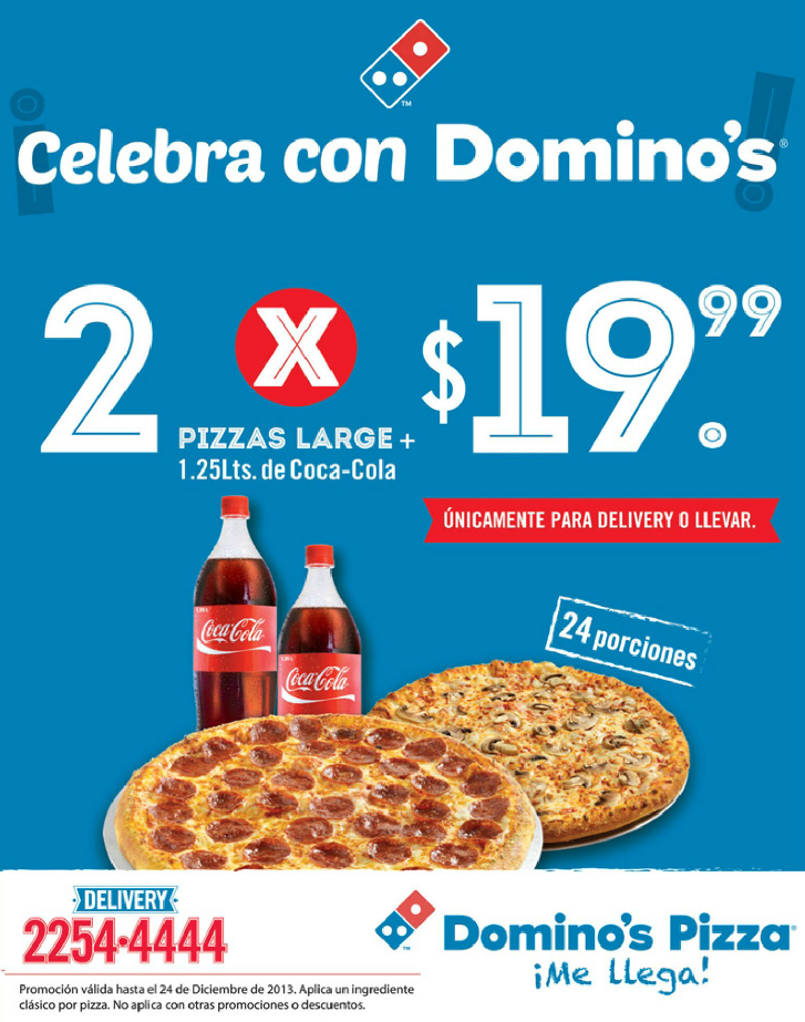 celebra navidad con promociones DOMINOS Pizza 19dic13 Ofertas Ahora