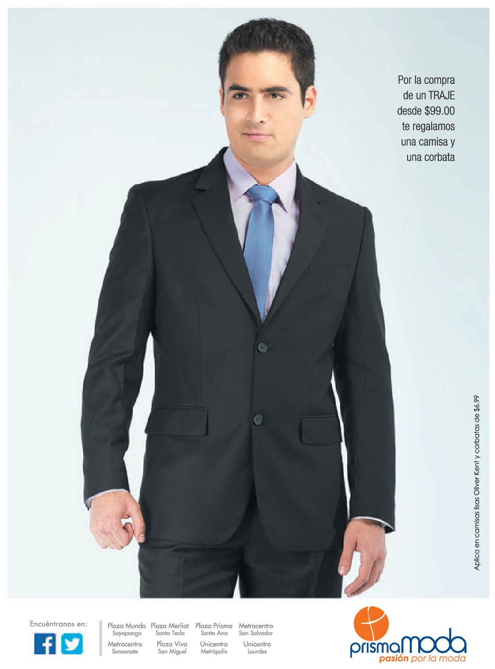 Traje para caballero en PRISMA MODA promocion camisa y corbata gratis -  25oct13 - Ofertas Ahora