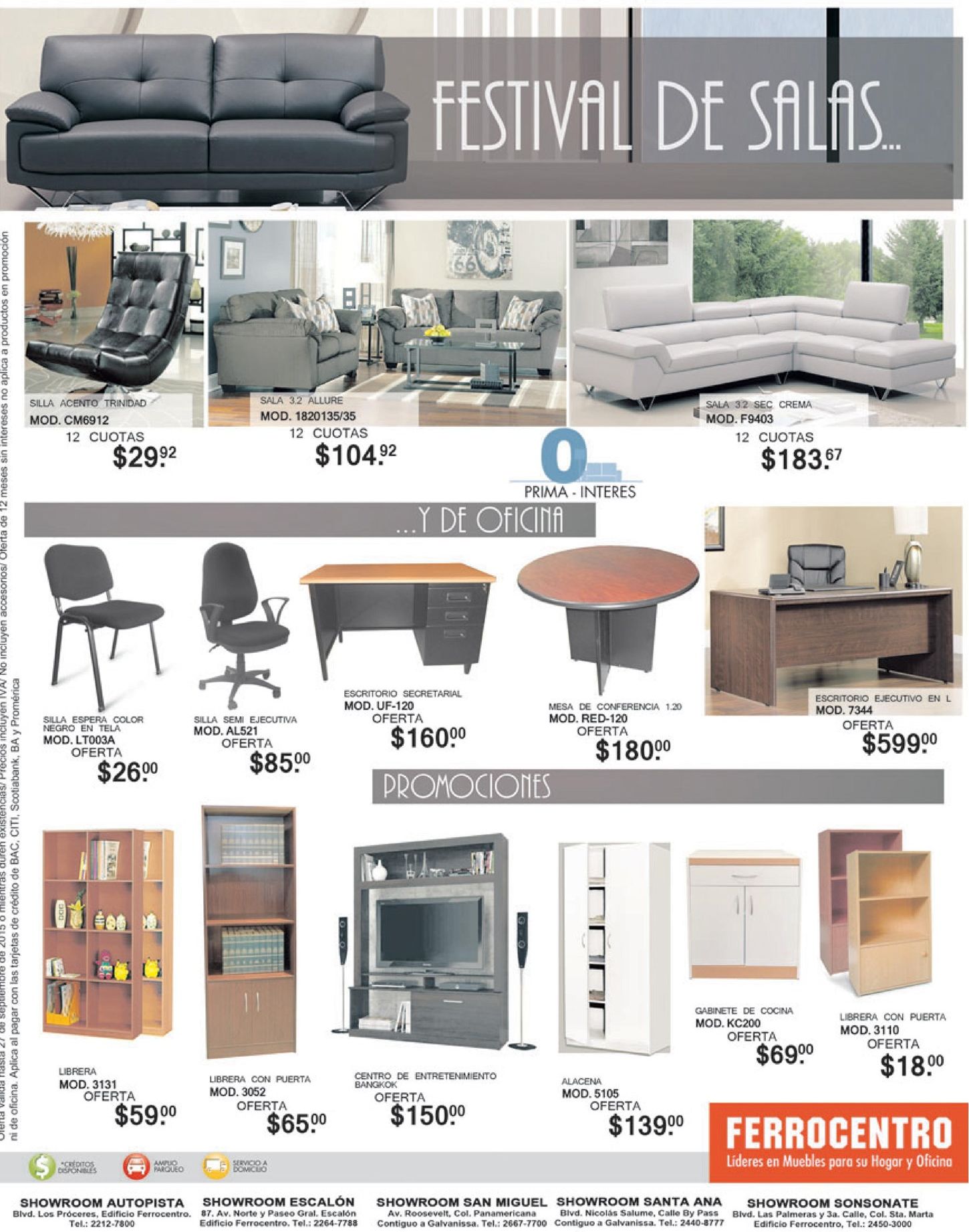 FERROCENTRO el salvador Promociones en muebles de sala y ofcina