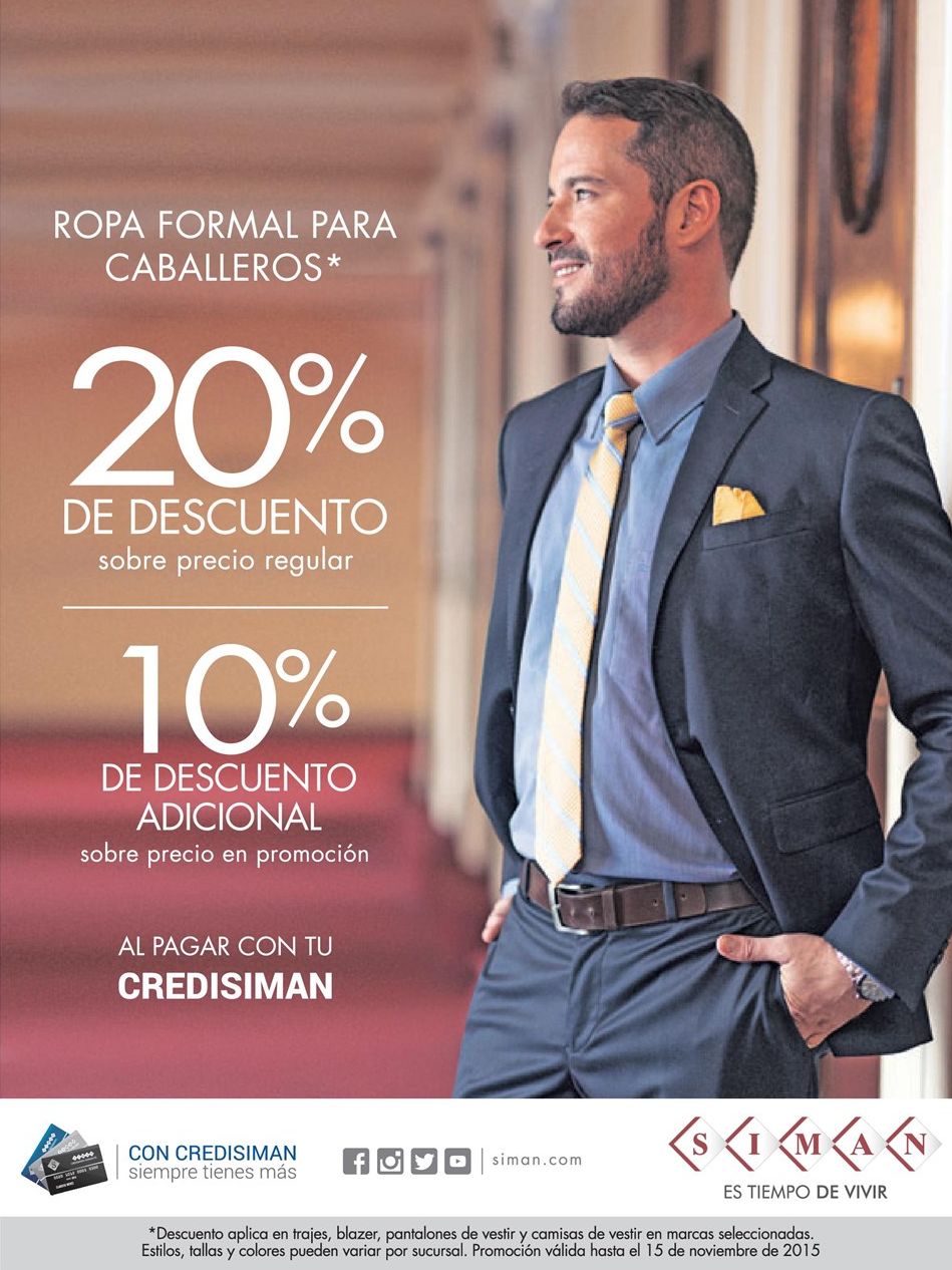 atencion caballeros ROPA FORMAL con descuento en almacenes SIMAN - Ofertas  Ahora