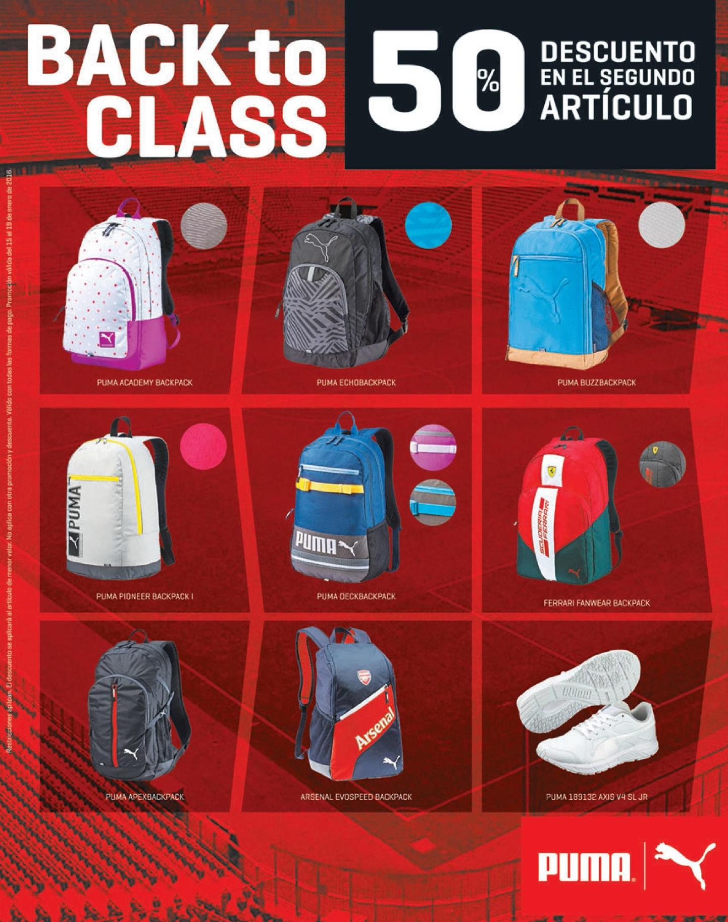 MOchilas PUMA para ir a clases con 50 OFF - Ofertas Ahora