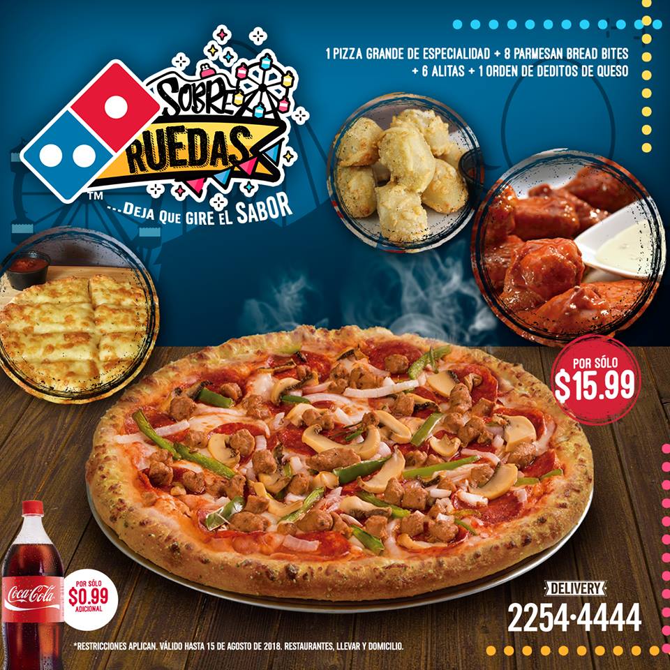 GIRA el sabor de DOMINOS PIZZA en vacaciones agostinas Ofertas Ahora