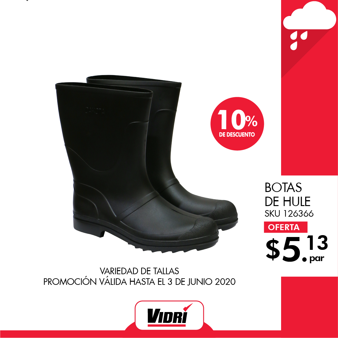 VIDRI-ferreteria-botas-de-hule-negro-para-la-lluvia-junio-2020 - Ofertas  Ahora