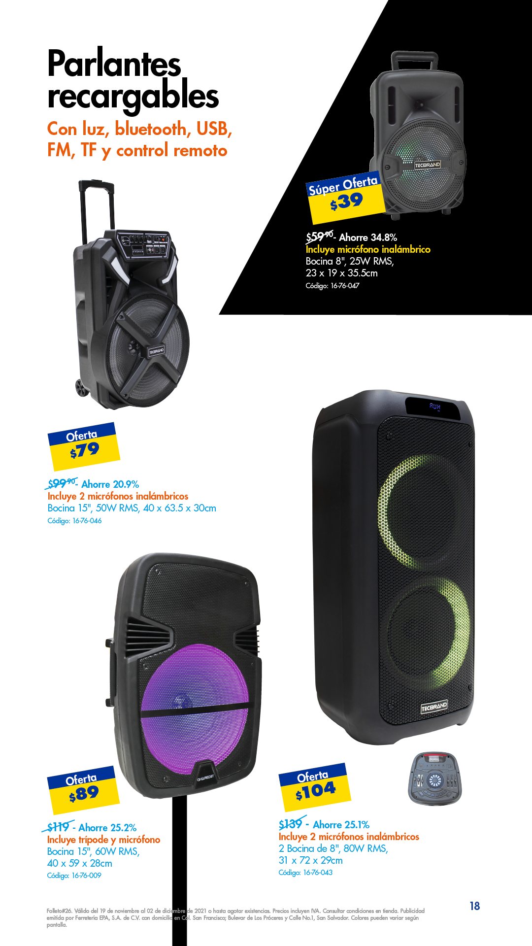 Bocinas bluetooth Luz LED recargable MS-BTWSL Master MS-BTWSL | Bodega  Aurrera en línea